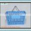 plastic shopping basket with wheels /shopping rolling basket with wheels
