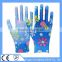CE approved 13g nylon flower printing gloves for Vehicle maintenance