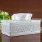 High-grade sheepskin leather leather paper bo paper towel bo creative Hotel napkin bo Plaid wood
