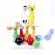 Wooden Cartoon Bowling Set Of Ten Bowling Pins And Three Balls