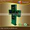 green color programmable cross pharmacy led sign with outdoor waterproof