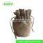 Round Bottom Drawstring Jute Bags Wine Thermos Bottle Bags