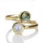 Silver Labradorite/Moonstone round Gemstone Gemstone Ring