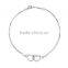 Fashion Zinc Silver Design Box Chain Link Double Open Interlocking Hearts Anklet