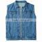 Custom Brand Sleeveless Denim Jacket With Pockets