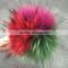 Multicolor Fur Pom Poms Top Quality Raccoon Fur ball For Hat And Bag Raccoon Fur Key Chain