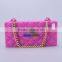 custom design fashion rhombus shape silicone cell phone case with chain