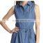 2015 European fashion lady sleeveless polo jeans latest dress designs for ladies JXQ852