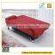 Modern red color one person fabric sofa bed with removable arms for living room