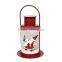 Ren Christmas hanging metal candle lantern with Santa Claus design