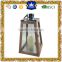 Small simple wooden LED candle lantern with stainless steel top