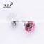 1 2/7 inch furniture hardware depression pink cabinet glass handle with zinc