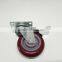 JY-403|Stem swivel caster with brake|Red medium duty industrial wheel|Mute universal rubber truckle