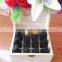 natural hinged divider essential oil storage wooden box