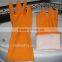 Flock lined safety rubber gloves