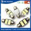 White light 31mm festoon lamp holders 6 smd led turn light 5730 led chip blub reading led lamp car light