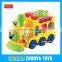 Kids enducational bump and go toy train BO battery operated plastic locomotive toys 2 colors with block