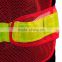 Ansi Hi vis Red Yellow conspicuity vest with pvc reflective taps road and working safety warning sleevel