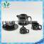 Elegant Black Flower Pattern Ceramic Tea Pot
