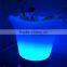 Manufacturer L32*W32*H27CM leather figure PE ice bucket stand lighted with remote control 16 mix changeable colors