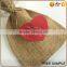 high quality heart pattern personalised jute bag