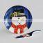 cake plate with shovel Christmas design porcelain plate 12"