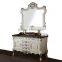 Luxury Imperial Handmade Solid Wood Golden Bathroom Cabinet with Double Sinks and Gilt Framed Mirror BF12-05194c