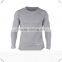 Lightweight Grey Plain Cotton Spandex T Shirt Mens Raglan Long Sleeve Curved Hem Tee Muscle Bodybuilding T Shirt