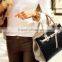 New Coming Black White Contrasted Color Hard Leather Ladies Bags