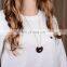 Classic vintage shell shaped wood pave sapphire pendant necklace