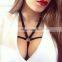 Sexy Women Black Strappy Bralette Caged Back Cut Out Padded Bra Bralet Crop Top