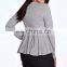 long sleeve peplum t shirt fat women wear plus size clothes