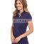 95% cotton 5% spandex ladies dot prnt pique polo shirts black design