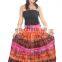 MULTI COLOR TIE DYE COTTON LONG SKIRT WITH LINING BIG FLAIR, FLOWER PRINT, 36 inches length