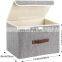 high quality grey color foldable storage box for clothes fabric foldable storage box with lid