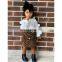 RTS Long Sleeves Sweater Leopard Skirt Girls' Clothing Sets Kids Fall Clothes 2020