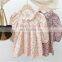 2020 girls skirt sweet and lovely style floral lace long sleeve dress
