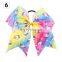 8inch Girl Unicorn Hairbands Children Cartoon Colorful Big Hair Bows Ponytail 6colors