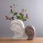 Women Figure Head Grey White Ceramic Flower Vase Decor Nordic Style For Dining Room Table