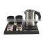 RTS top hotel quiet 0.6L electric kettle with tray set from china