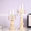 Europe white paint baking iron glass candlestick holder metal romantic candle holder wedding decoration