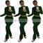 2021 New Design Solid Color Women Hoodies 2 Piece Jogger Sweatsuit Set