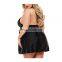 Women's 5XL Lingerie Sexy Keyhole Hanging Neck Lace Satin Nightdress Halter Pajamas plus size jumpsuits