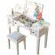 Make-up wooden writing desk with mirror and newly-designed cosmetics dressing table and computer desk