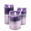 Moving wick flameless LED candle Purple OEM ODM  drawing paraffin wax candle