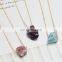 Natural Raw Stone Necklaces Girl Geometric Crystal Pendant Femme Gold Chain Necklaces Druzy Stone Crystal Fine Jewelry For Women