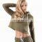 Gym yoga cropped top hoodies and shorts set sexy women sports suit hot Seller Amazon