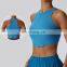 Ribbed Sleeveless Crop Gym Tank Quick Dry Tops Factory Sales U Hem Racerback Sports Bras 96rayon 4spandex