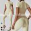 Custom Activewear Quick Dry Breathable Zipper Short sleeve Leggings Jumpsuit Workout Rompers Jumpsuits Playsuits Bodysuits