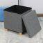 Linen ottoman with desk top & feet